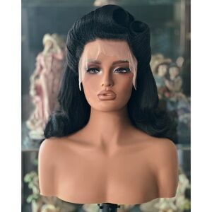 Rockabilly Inspired Jet Black Lacefront Wig